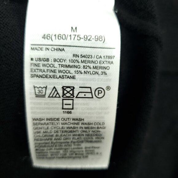 Banana Republic 100% Merino Wool Drop Shoulder V-Neck Relaxed Sweater M Black - Picture 15 of 16